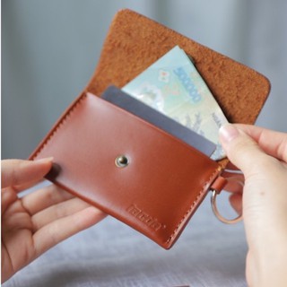 Ví đôi nam nữ đựng thẻ da bò thật đơn giản basic có móc khoá