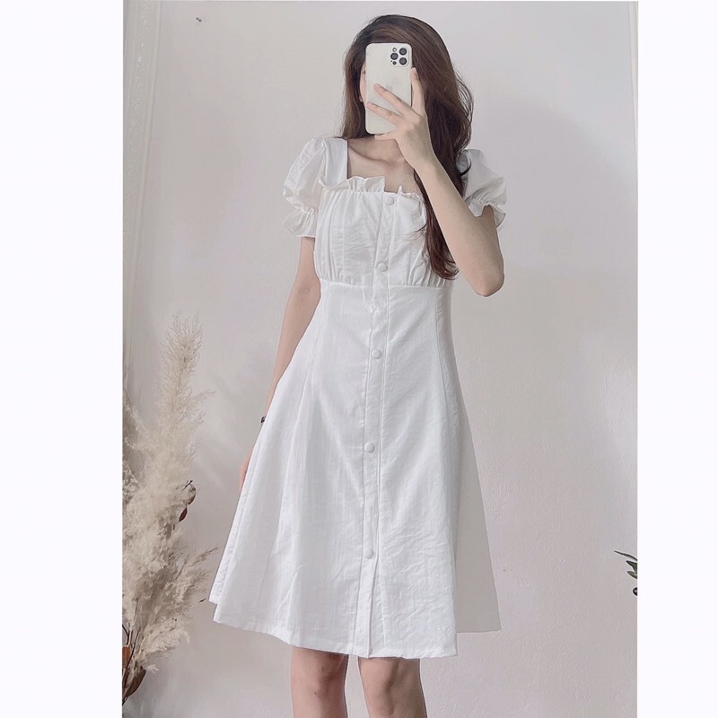 Đầm Trắng Kem Váy Dự Tiệc dạ hội hàng thiết kế dài công chúa có lớp lót vải đũi xòe xếp ly đẹp Kozoda D54
