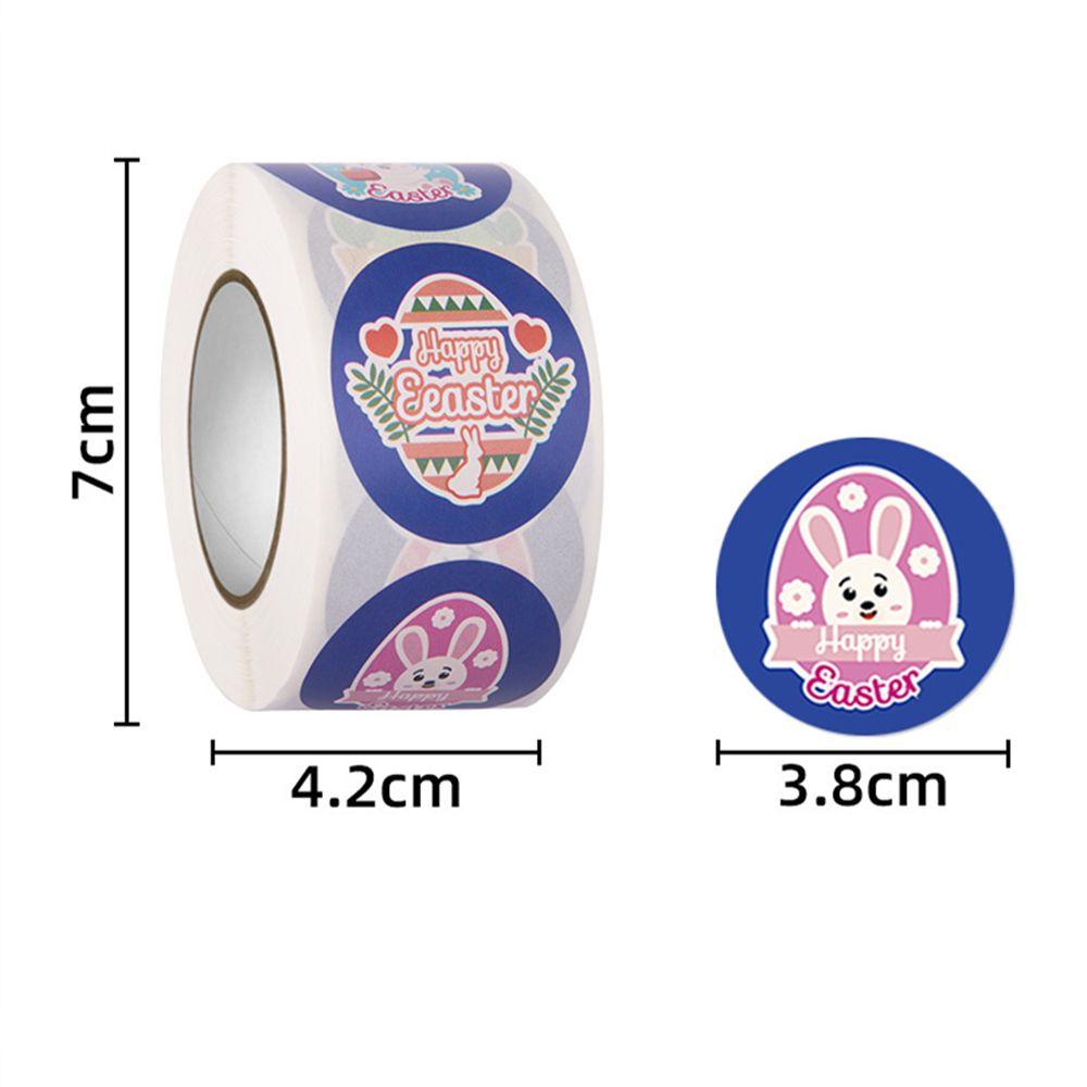 Cuộn 500 Nhãn Dán Trang Trí Hình Thỏ Phục Sinh Dễ Thương