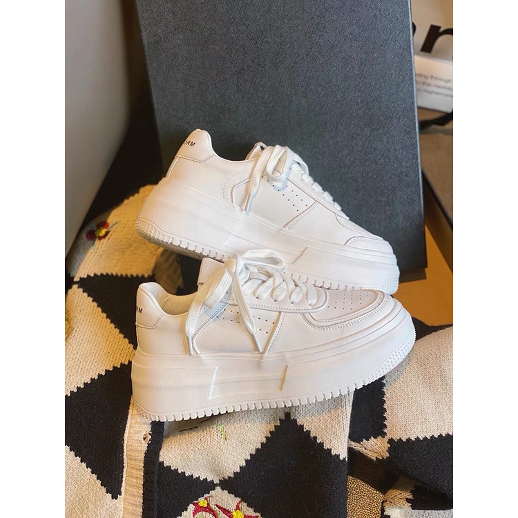 Giày nữ độn đế, sneaker_air force 1 bản full trắng-Giày nâng chiều cao