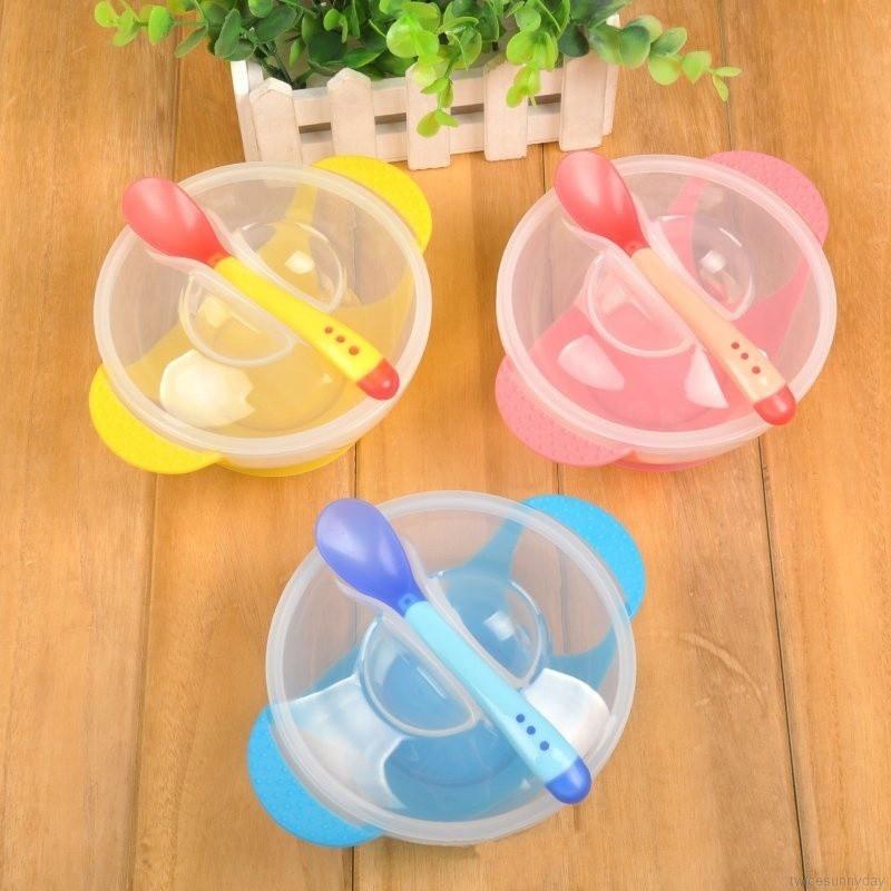 Set tô ăn kèm muỗng an toàn cho bé