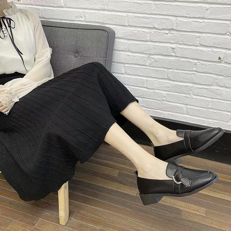 Giày lười da lì nữ đế 3cm đơn giản thu đông (ORDER) | BigBuy360 - bigbuy360.vn