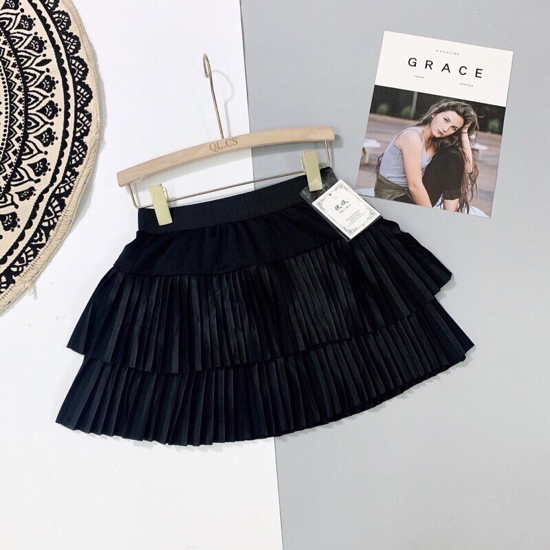 Chân Váy Ngắn 2 Tầng Dập Ly Sang Chảnh Hanlly Fashion Thời Trang Nữ CV3