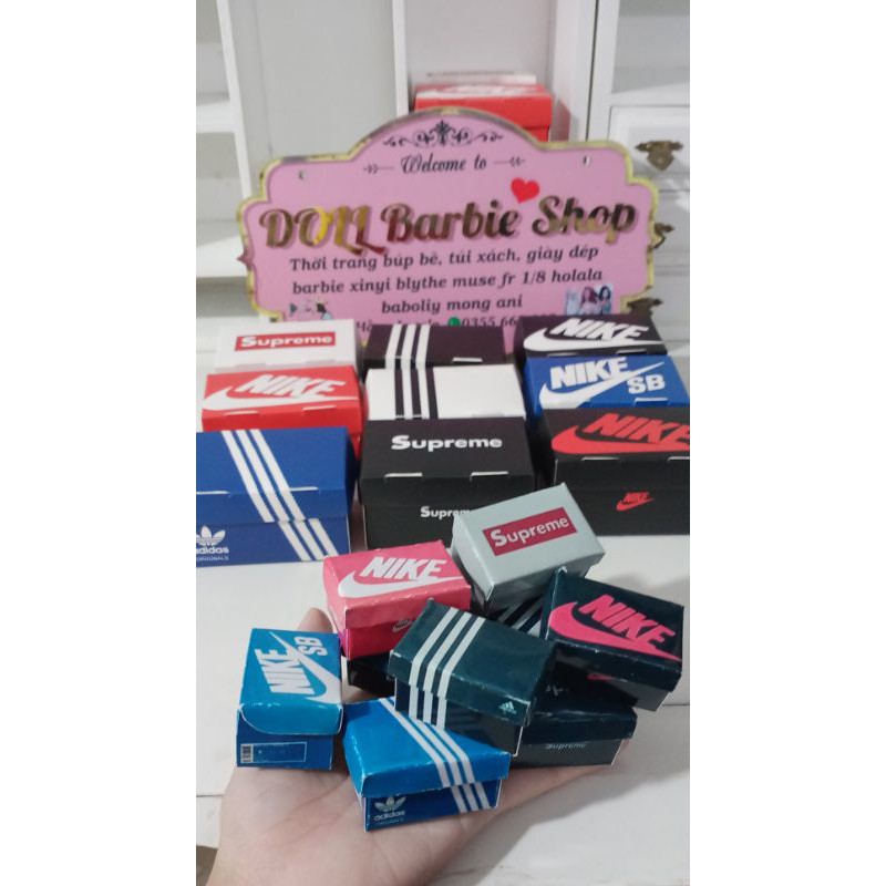 Box hộp đựng giày, quần áo túi xách cho doll 1/4 1/6 20cm,15cm