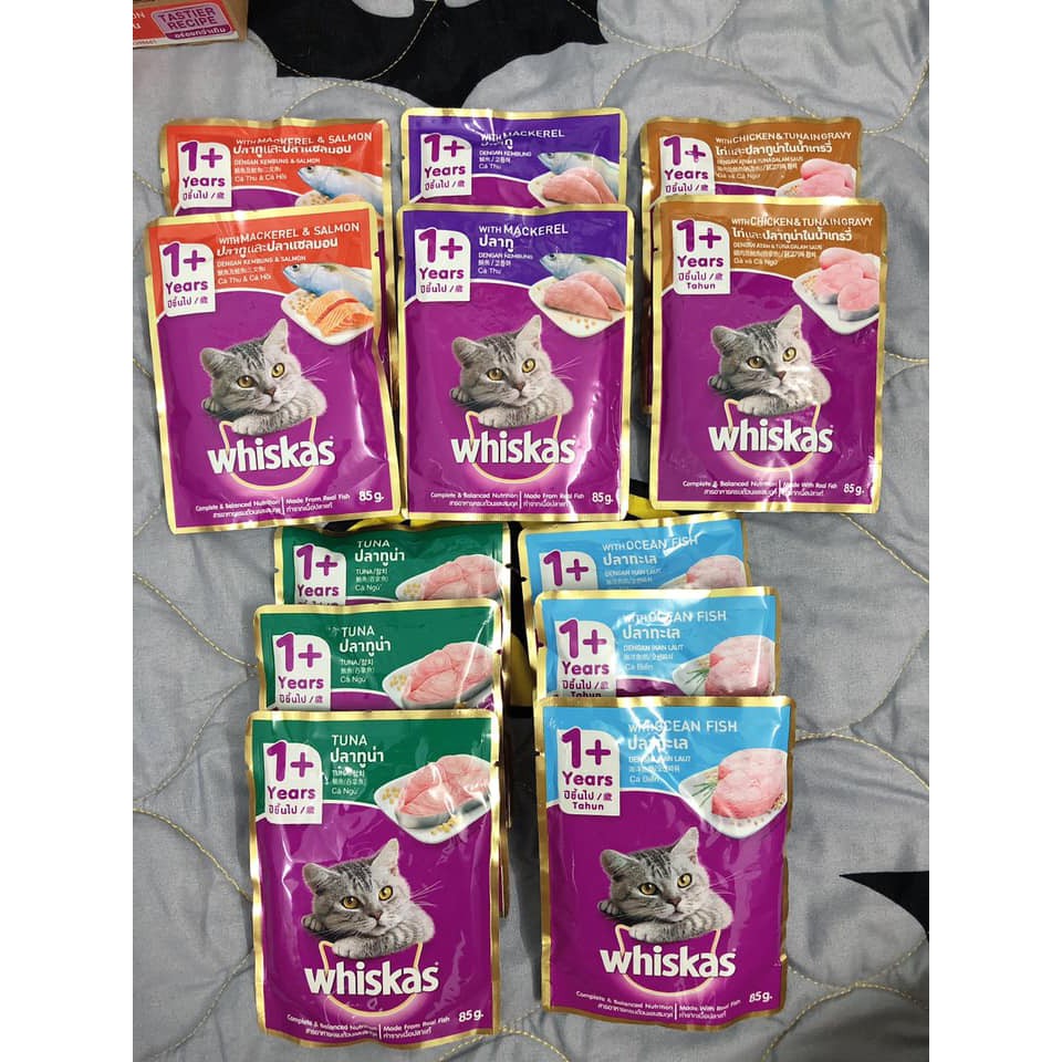 Pate cho mèo Whiskas đủ vị gói 85g