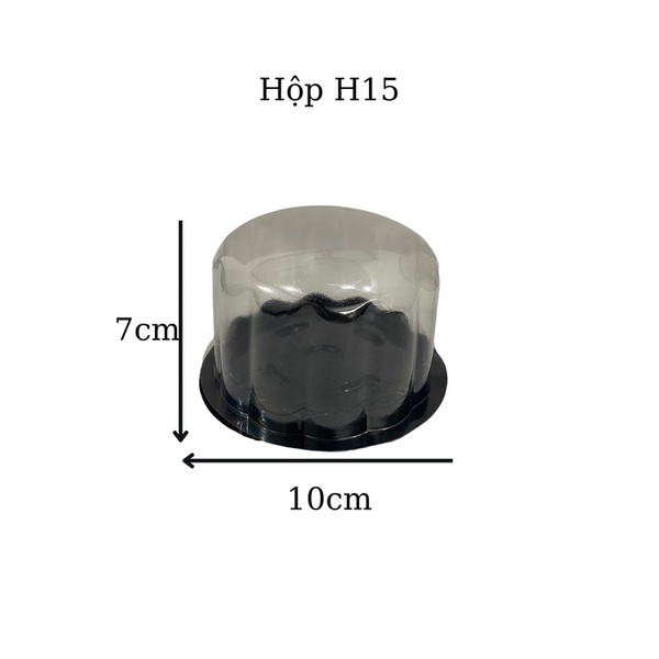 Set 100 Hộp/50 Hộp nhựa tròn H15 kèm nắp dùng đựng bánh kem, bánh bông lan HT15 - Nhotimshop