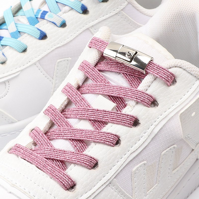 Dây Giày Co Giãn Không Cần Buộc Chiều Rộng 8MM Màu Cầu Vồng