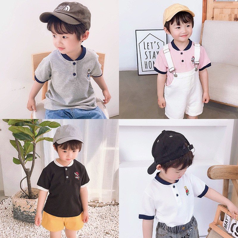 Áo Polo Cotton Thêu Ngực Cho Bé Trai Và Bé Gái Từ 8Kg Đến 28Kg NaNa Store