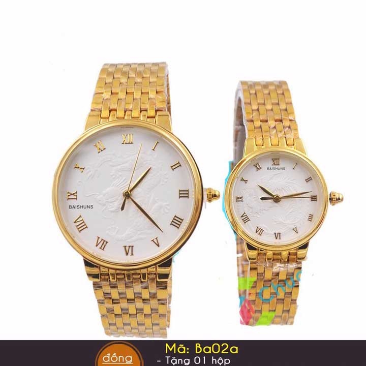 Đồng Hồ Nam Baishuns Mặt Họa Tiết Rồng Trắng