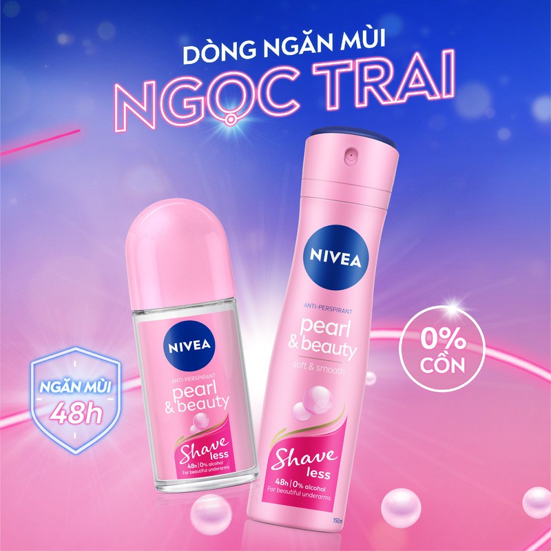 Lăn Ngăn Mùi NIVEA SHAVELESS Ngọc Trai Đẹp Quyến Rũ (50 ml) - 98500