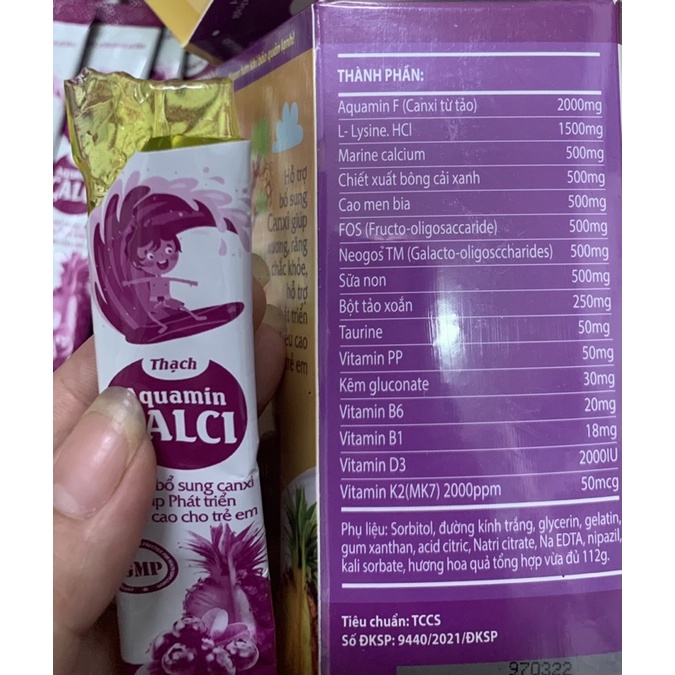 Thạch Calci - Hỗ trợ bổ sung calci cho bé ( Hộp 20gói )