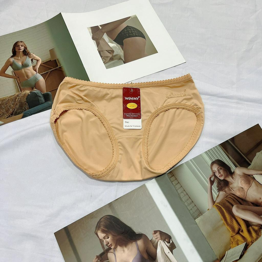 Quần lót nữ thun lạnh trơn Wimmy cạp vừa chất liệu mềm mịn thoáng mát size 50kg-60kg
