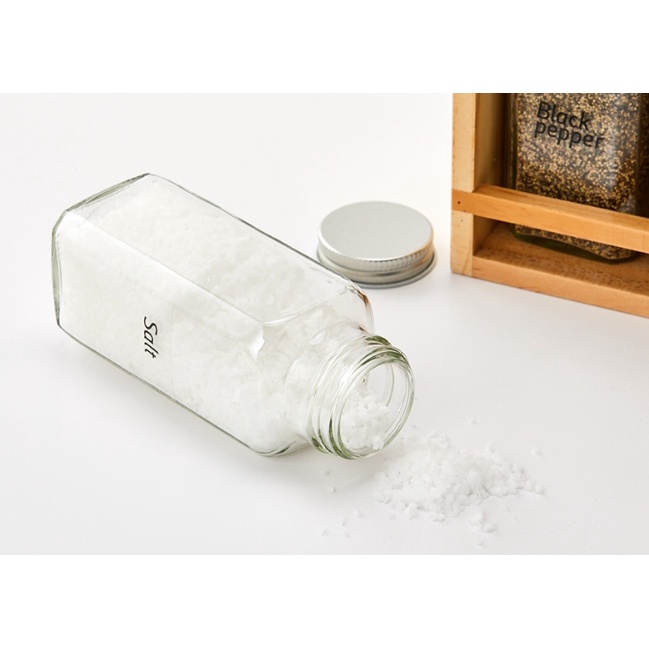 Bộ 8 lọ đựng gia vị bằng gỗ thiết kế hiện đại tiện dụng