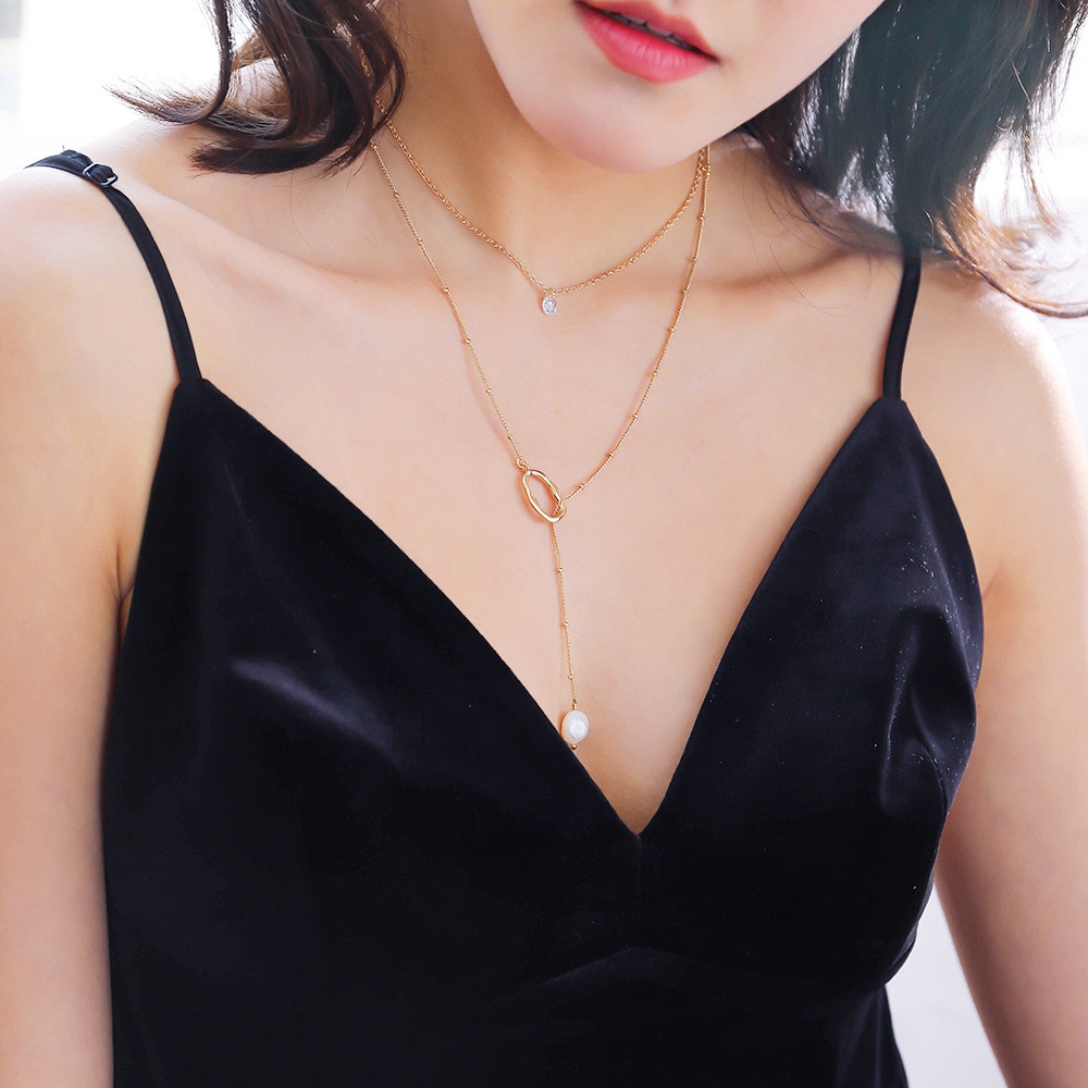 Vòng cổ choker dây dài nhiều lớp phong cách Boho