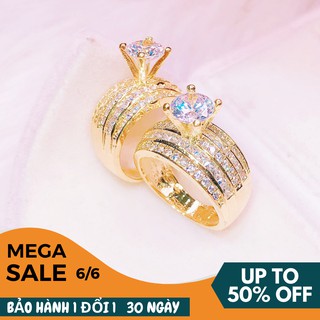 Nhẫn thời trang nữ GADO 1 hàng xoàn đá tấm siêu xinh đẹp phong cách Hàn Quốc N032