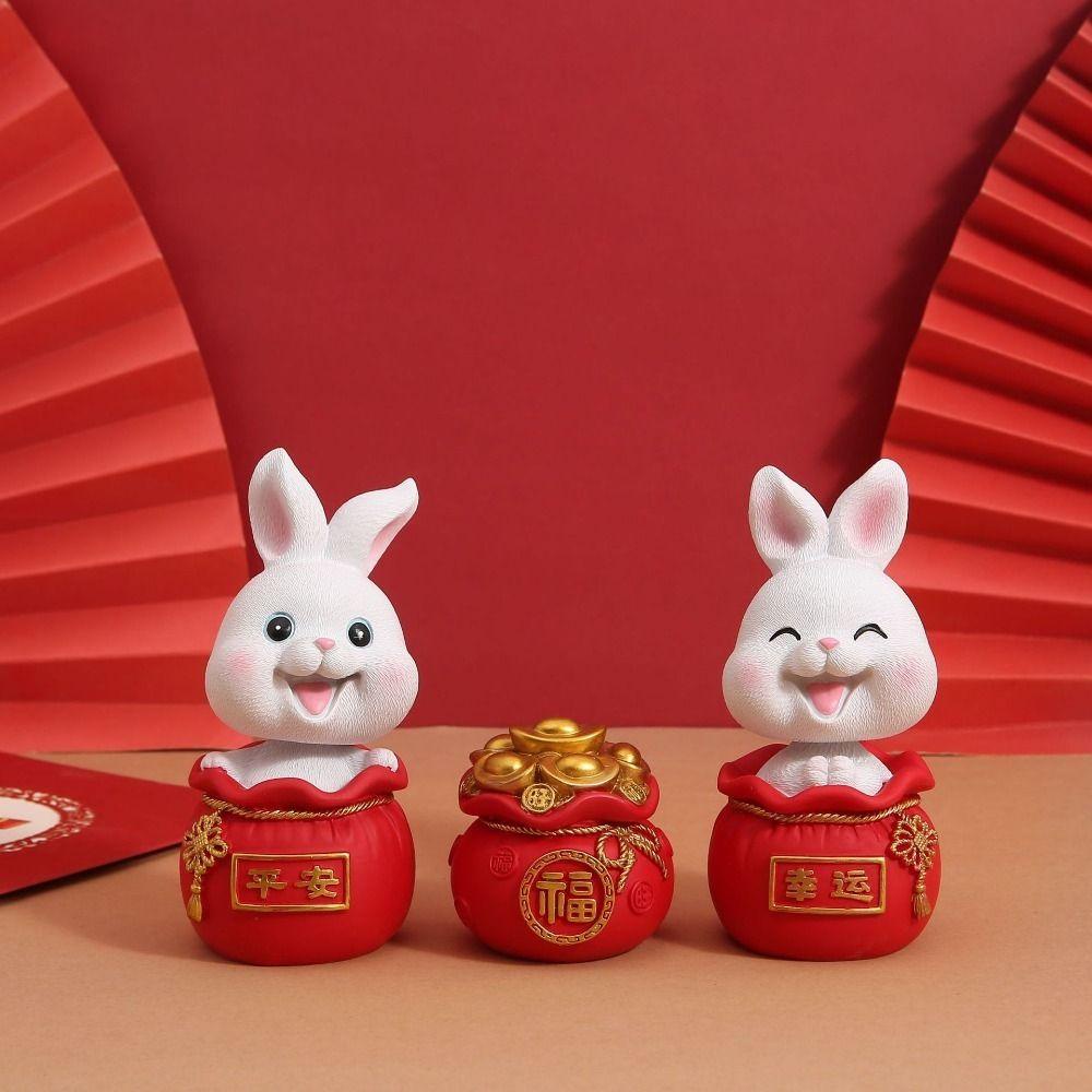 LEISURE Rabbit Miniature Cute Home Decoration Animal Ornament Bunny Ornament