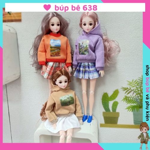 Búp Bê Barbie Cao 30cm 23 Khớp Kèm Đồ Thu Đông Và Giày Thể Thao Trẻ Trung,Năng Động