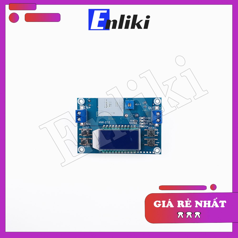 DC-DC Mạch Nguồn Buck Hạ Áp 5A Hiển Thị LCD (Có Vỏ Nhựa Mica)