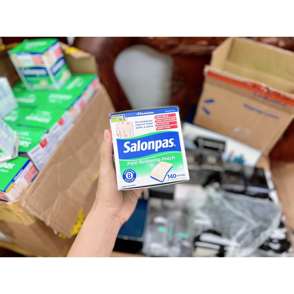MIẾNG DÁN GIẢM ĐAU SALONPAS  Giảm Đau Vai, Lưng, Cơ, Mỏi Cơ, Đau Khớp, Bầm Tím, Bong Gân