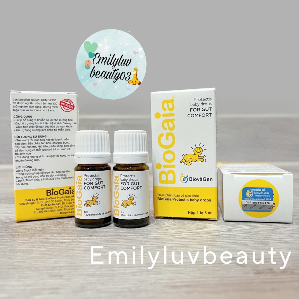 Men Biogaia Thụy Điển chính hãng lọ thủy tinh 5ml