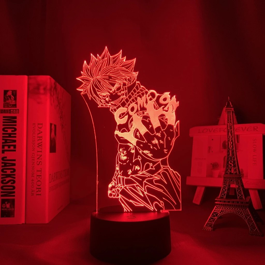 Đèn Ngủ Led 3d Hình Nhân Vật Natsu Dragneel Trong Phim Anime Fairy Tail