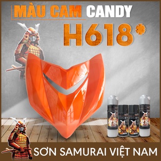 Combo sơn samurai màu cam candy h618 - sơn xịt samurai