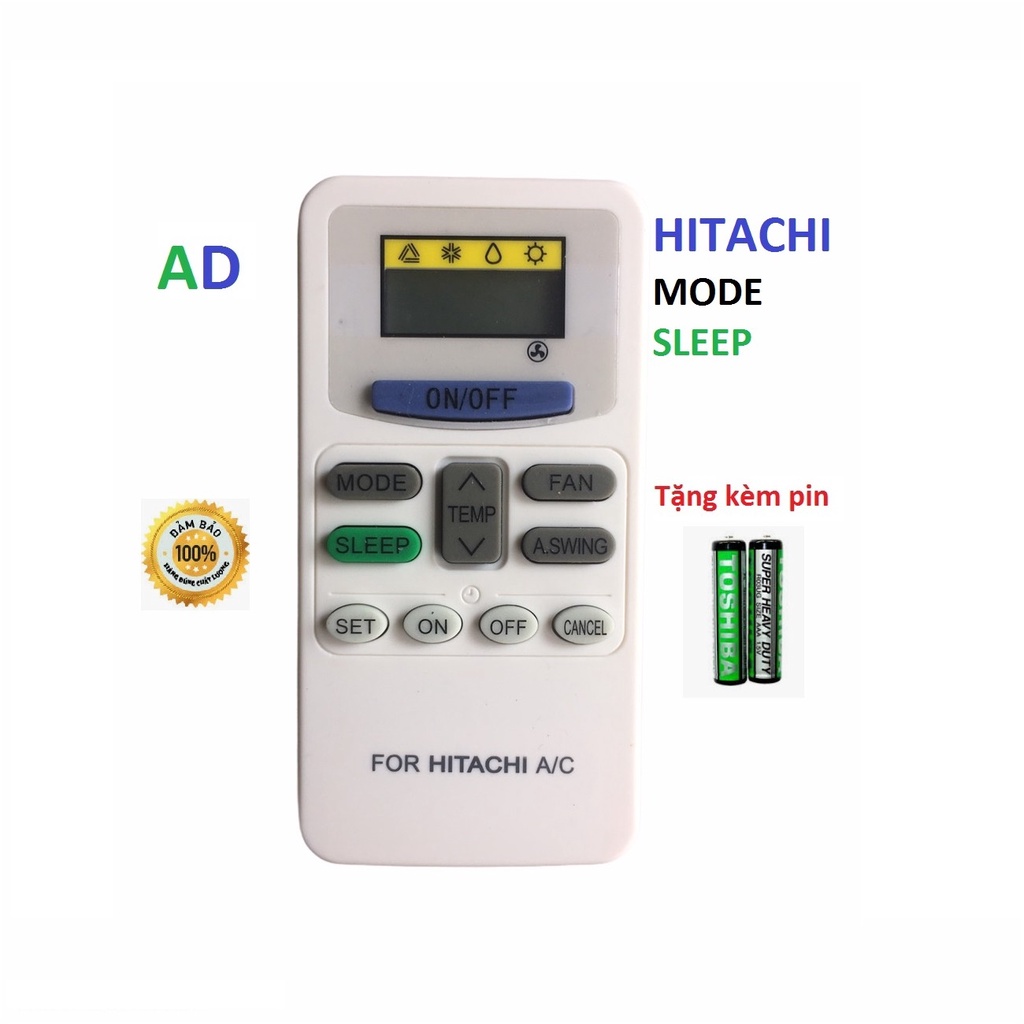 Remote Điều khiển điều hòa Hitachi thay thế hàng nội địa, Tặng pin !