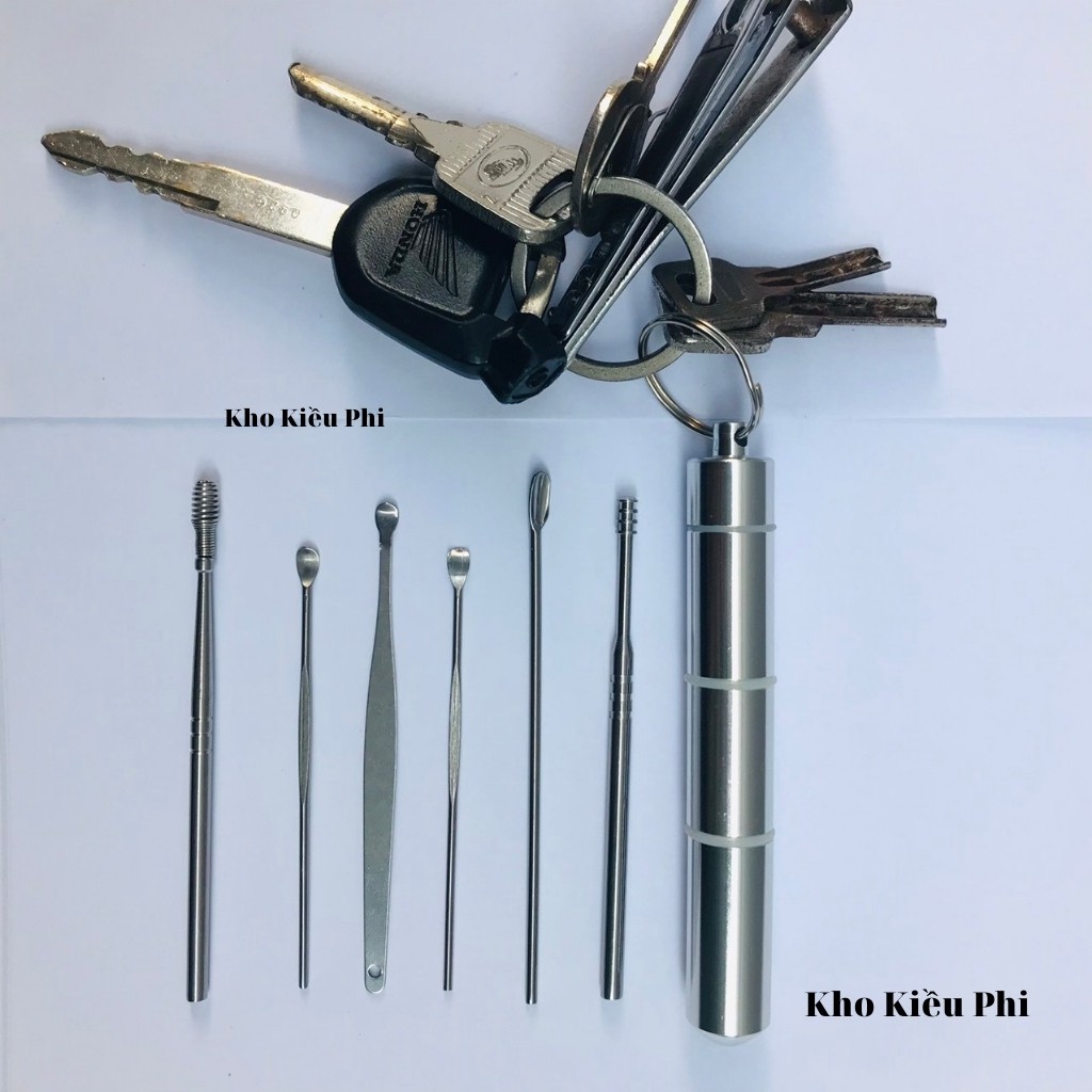 Bộ 6 cây lấy ráy tai cao cấp inox ngoáy tai an toàn