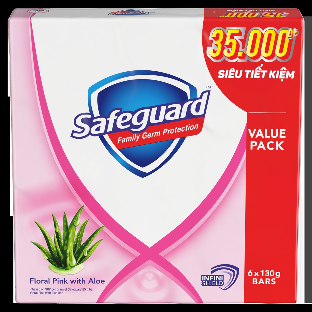 [Mã PG2112B giảm 8% đơn 199K] Lốc 6 Xà Bông Safeguard 130g x 6