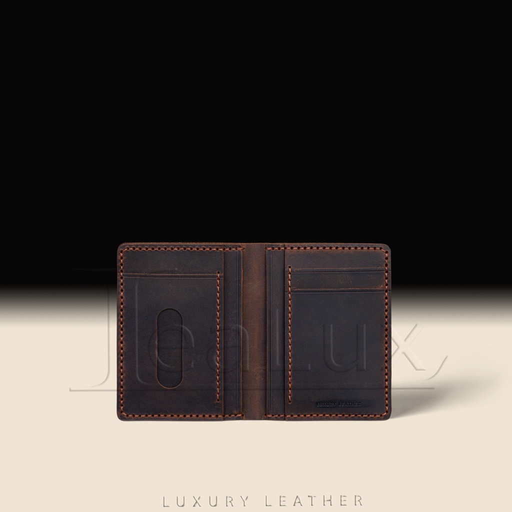 Ví Đứng Da Sáp Mini Handmade LEALUX The Stand Wallet Mini