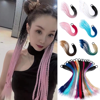 Tóc giả thắt bím màu gradient thời trang dành cho nữ