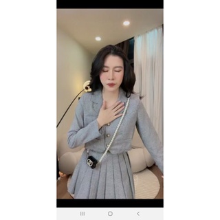 Set váy kẻ Lâm Loan size s
