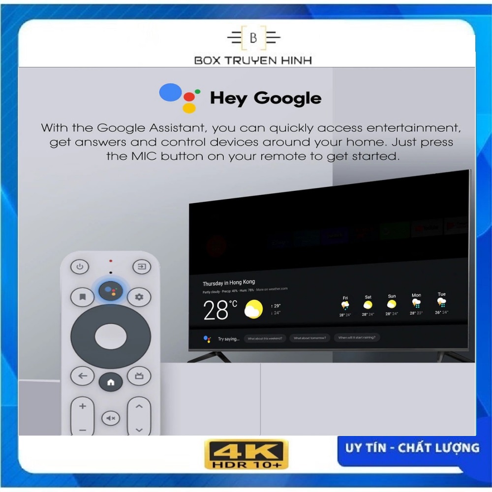 Android Box Mecool KM2, CPU S905X2-B, DDR4 2GB, eMMC 8GB, Android TV 10 chính chủ Google, remote voice theo box