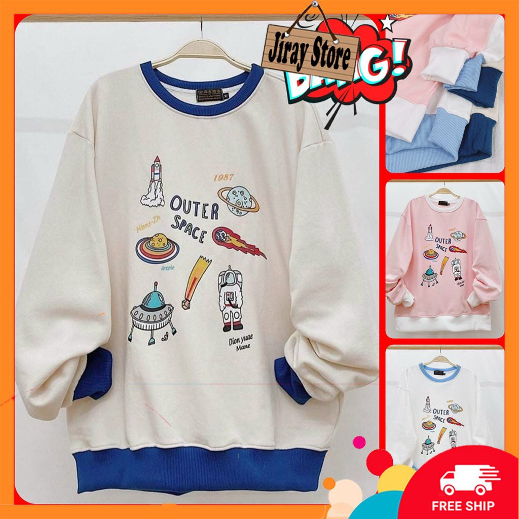 Áo Sweater Nữ Nam - Áo Khoác Nỉ Unisex NGOẠI STicker Mini Siêu Hot