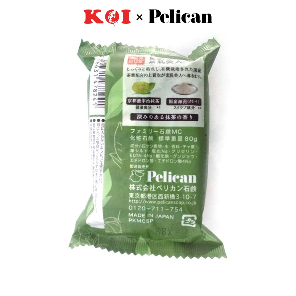Xà phòng tắm chiết xuất từ trà xanh uji Pelican Matcha Soap 80g
