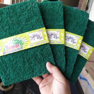 Set 2 miếng cước rửa chén xanh nhám lớn