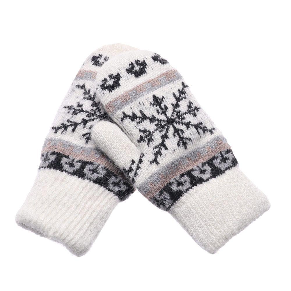 Găng Tay Dệt Kim Vải Cashmere Dày Chống Gió Ấm Áp Thời Trang