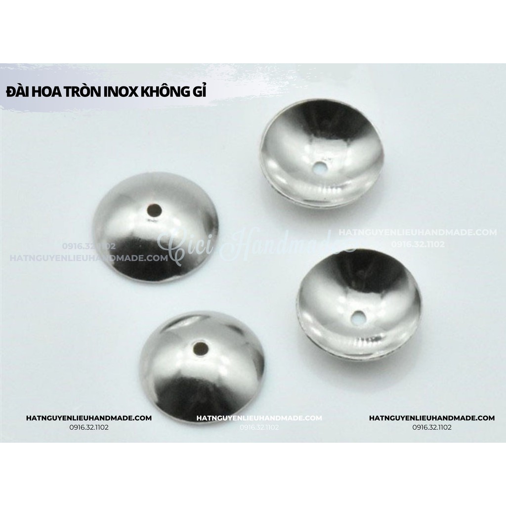 Túi 20c Đế hoa inox 304 không gỉ Cici Handmade hạt cườm nguyên liệu tự làm kẹp tóc đính kết váy hạt đá DIY