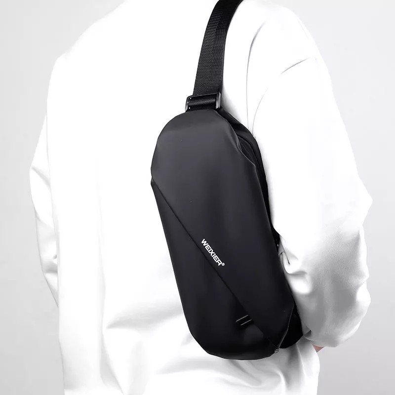 Túi đeo chéo nam nữ Weixier kiểu dáng nhỏ gọn thể thao, chất liệu chống thấm nước, khóa kéo chống móc túi