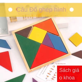 AHọc sinh lớp một sử dụng bộ đạo cụ dạy mẫu giáo câu đố tangram đồ chơi dục sớm trẻ em