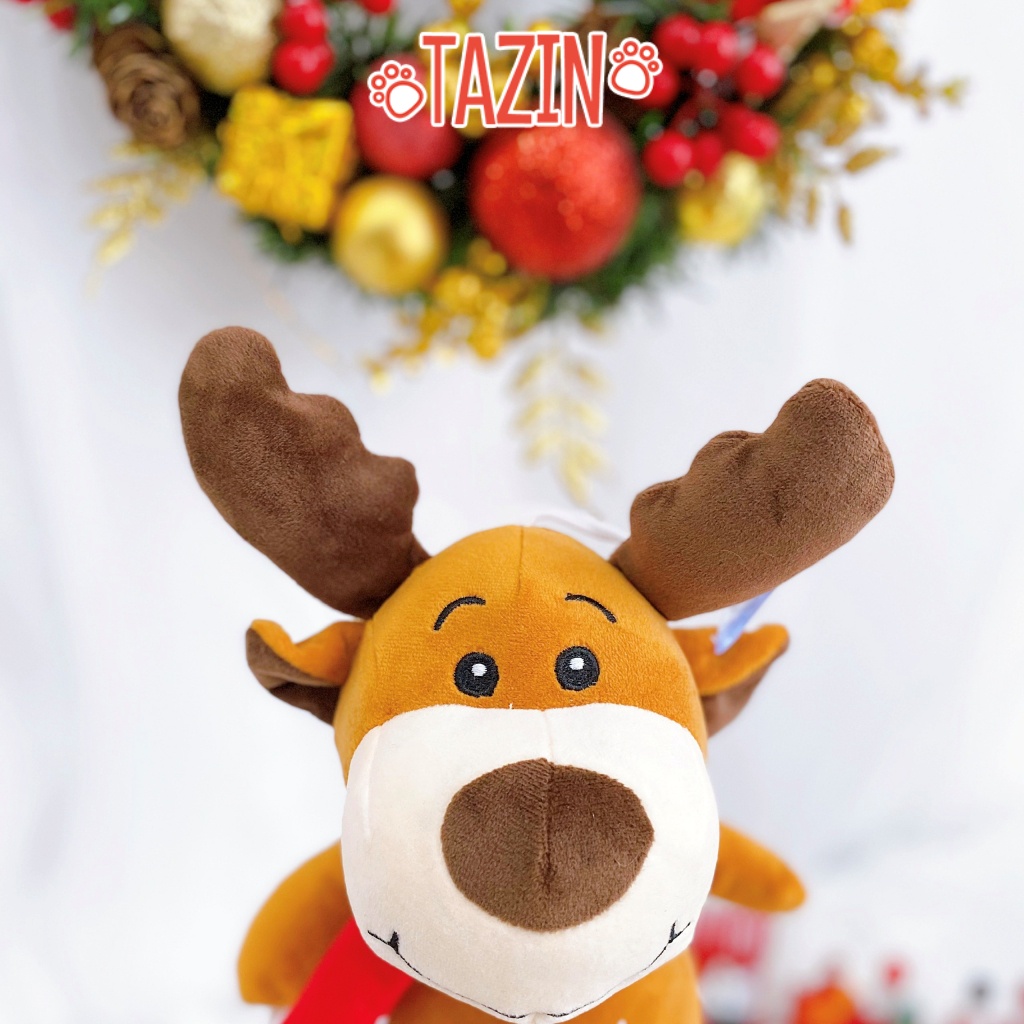 Gấu bông tuần lộc nâu bông tuyết giáng sinh noel, tuần lộc bông noel cutte 20 cm cao cấp Tazin