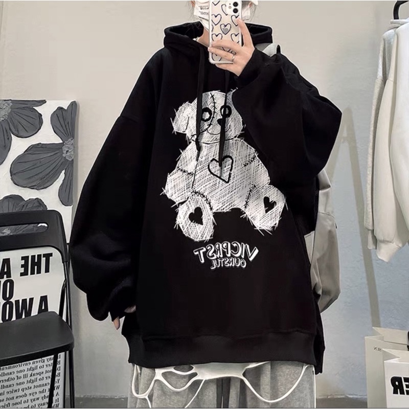 Hoodie  nam nữ chuẩn UNISEX  in gấu rách