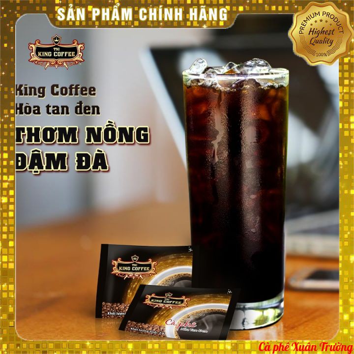 Cà phê hòa tan đen không đường KING COFFEE - Hộp 15 gói x 2 g (30 g)