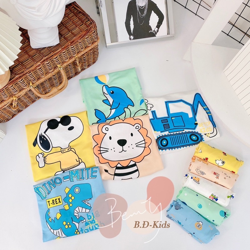 TD28  bộ tay dài quần dài thun lạnh snoopy đeo kính cá heo cho trẻ từ 8kg đến 24kg