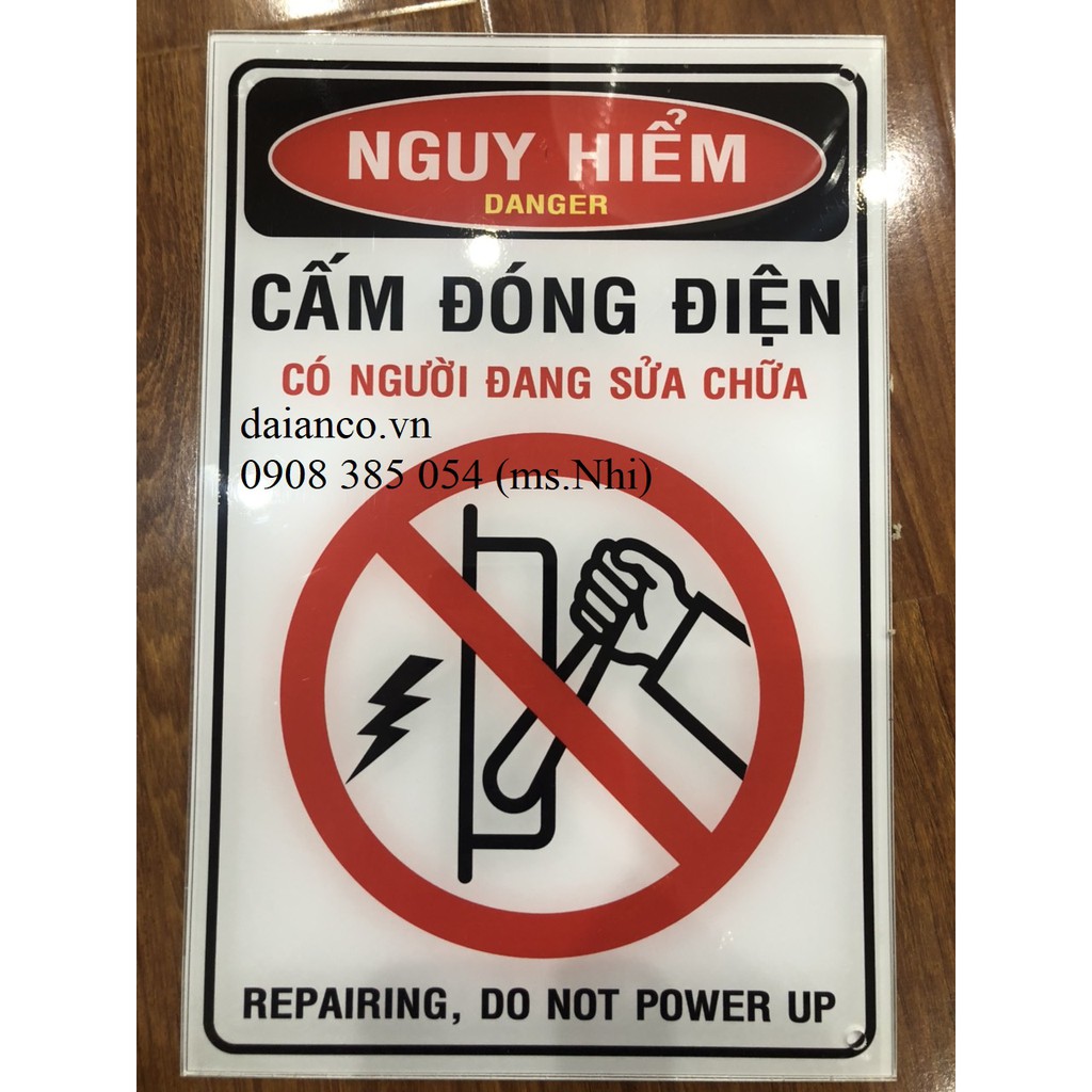 BIỂN CẢNH BÁO CHẤT LIỆU MICA ĐÀI LOAN 3 LY (30x20cm) CẮT LAZER- HÌNH THẬT, CÓ SẴN