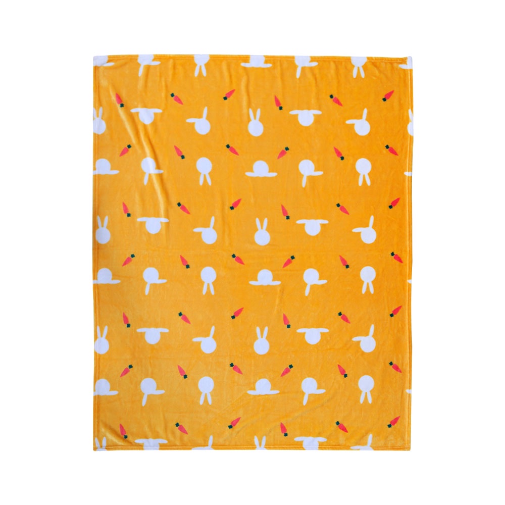 HomeBase HL Chăn mền nỉ du lịch văn phòng Polyester H152xW127cm Màu Vàng