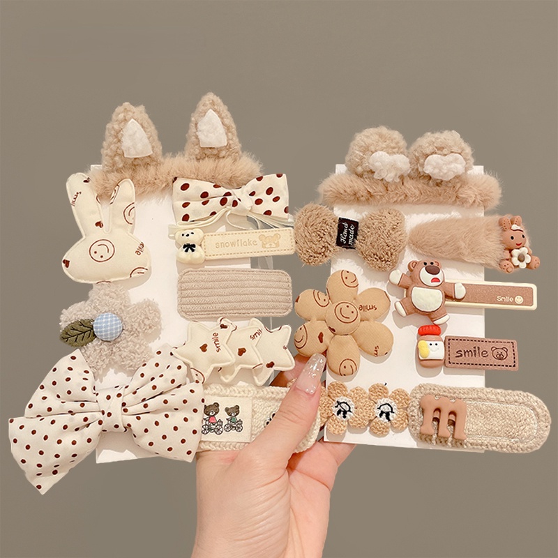 Bộ Kẹp Tóc Kiểu Hàn Quốc Dễ Thương Xinh Xắn Dành Cho Bé Gái