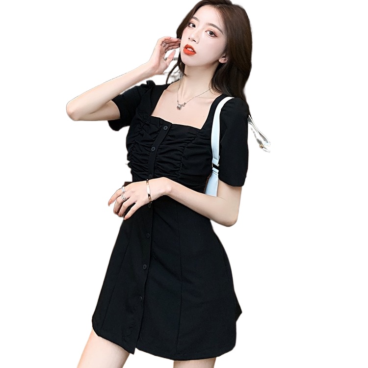 Phụ Nữ Mùa Hè Mới Váy Xếp Ly Retro Phong Cách Hàn Quốc Váy Thời Trang Thắt Lưng