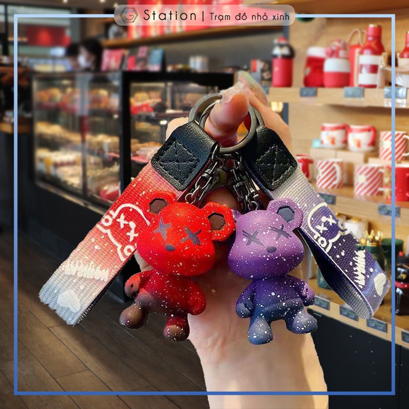Móc khóa hình gấu Teddy dây vải siêu xinh phù hợp làm quà tặng bạn bè - GSK145