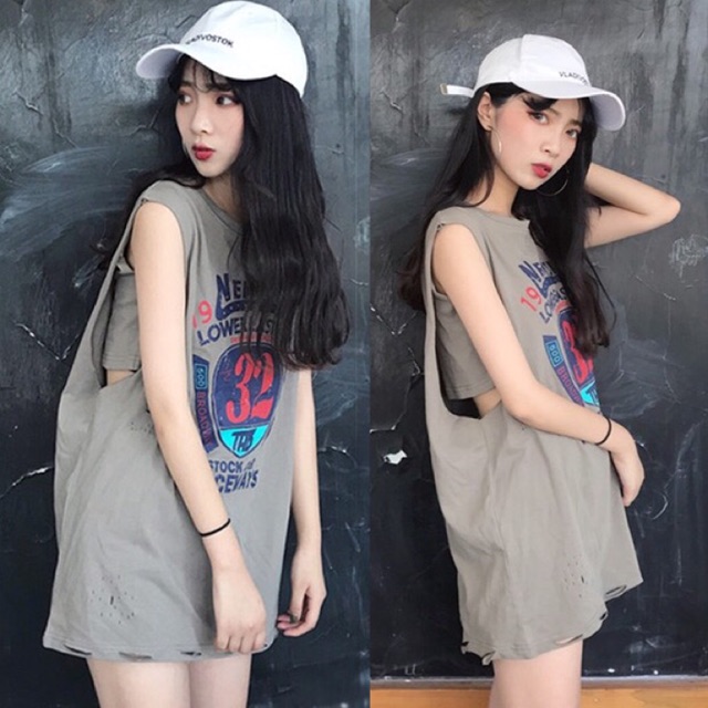 Nhập WASGT giảm 10K đơn 99K - Tank Top ulzzang kèm lót trong [SẴN XÁM S]